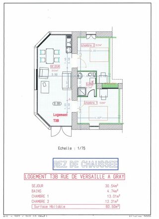  Appartement à vendre 3 pièces 62 m²