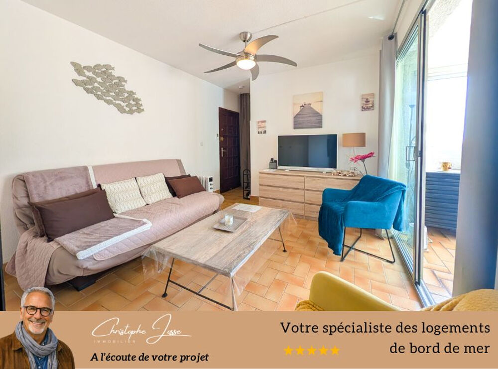 Vente Appartement T2 vue mer avec loggia, accès direct plage et parking privé Port leucate
