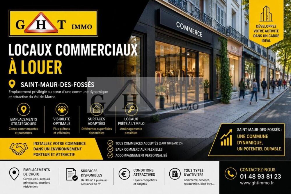   A LOUER LOCAL COMMERCIAL SAINT MAUR DES FOSSES 