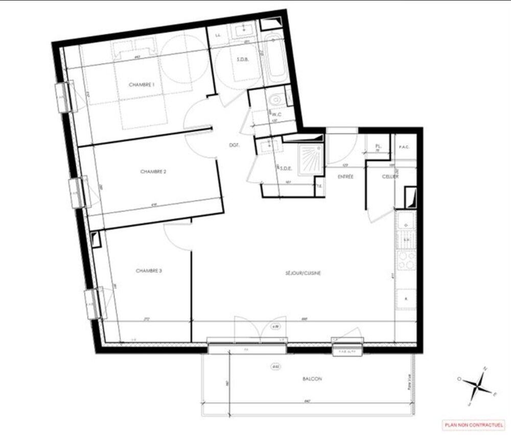 Appartement T4 -83.44m2 avec balcon à TOUQUES (14)