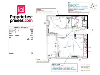  Appartement � vendre 2 pi�ces 43 m�