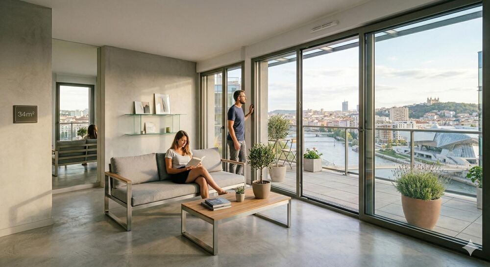 Vente Appartement **DERNIER ÉTAGE - VUE INCROYABLE - SUITE PARENTALE - BEL APPARTEMENT 4 PIÈCES À PROXIMITÉ DES TRANSPORTS Lyon 2