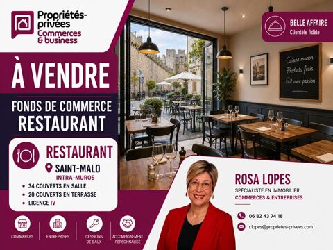35400 SAINT MALO INTRA MUROS -  BAR RESRAURANT  54 COUVERTS, TERRASSE 462000 35400 Saint malo