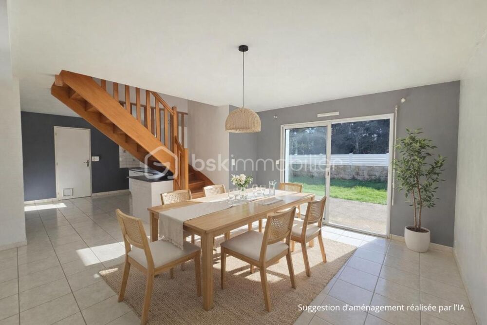 Maison 92 m² de 4 chambres  vie de plain-pied  Ploemeur / Lorient avec Garage