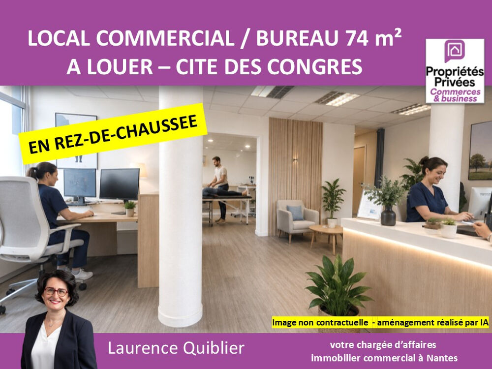   44000 NANTES - LOCAL COMMERCIAL  A LOUER 74 m² CITE DES CONGRES 