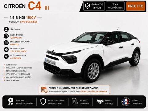 Citro&euml;n C4 1&deg; Main / 1.5L Bleu HDI 110cv Live Business Clim/GPS 2022 occasion Abbecourt 60430