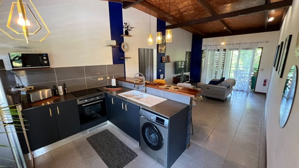 Splendide appartement T2 vue mer et massif du Rorota à Rémire Montjoly vendu entièrement meublé et décoré