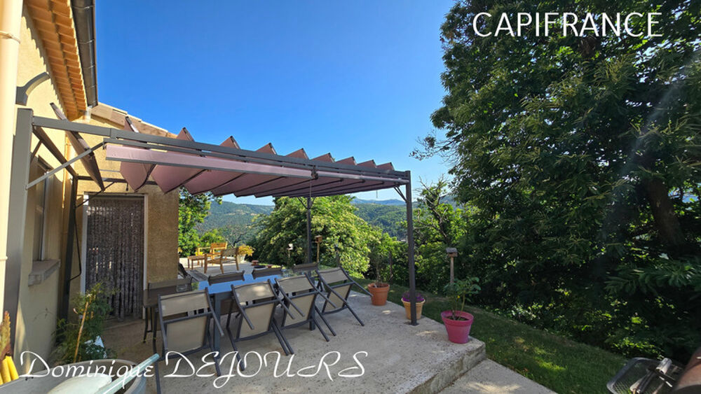 En Ardèche, à Issamoulenc - Maison de plain-pied avec vue dégagée sur la nature luxuriante - grand séjour - 4 chambres