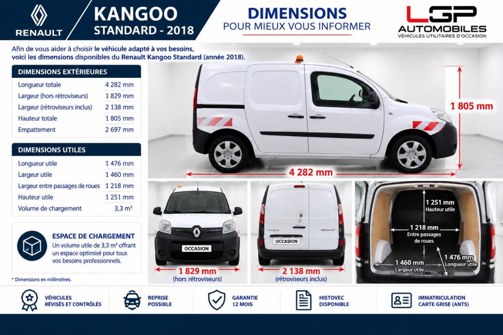 Kangoo Express 1&deg; Main / 1.5L DCI 90cv Pack GRAND CONFORT CLIM/REGUL Idem b 2019 occasion 60430 Abbecourt