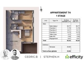  Appartement à vendre 4 pièces 83 m²
