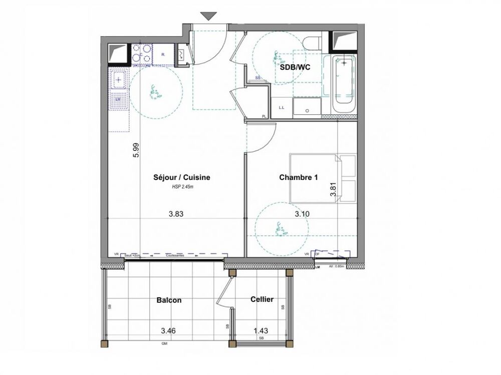 EXCLUSIVITE à 15 mn d'EVIAN T2 41m², balcon avec cellier, 2 stationnements, calme (74500)