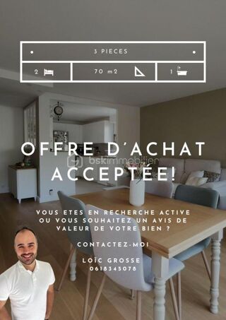  Appartement  vendre 3 pices 70 m