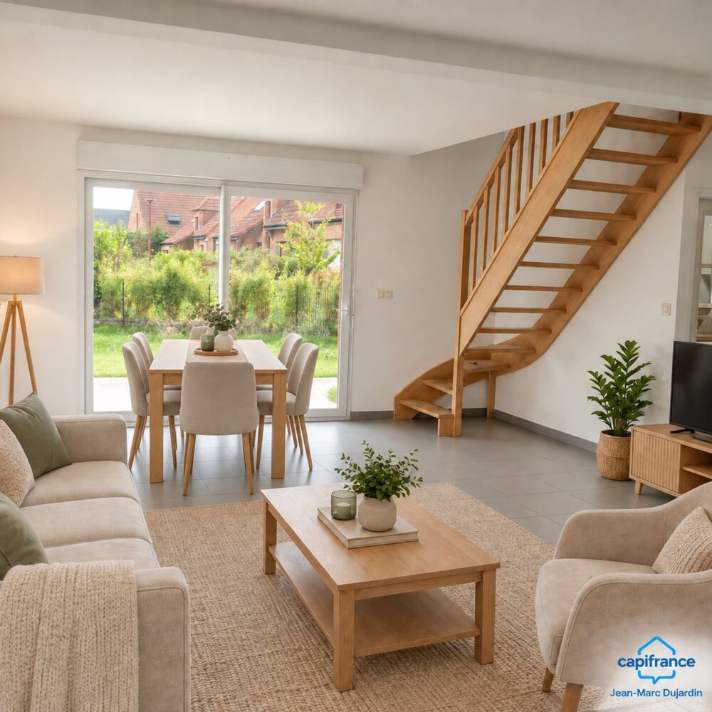 Vente Maison Coutiches (59310) – Pavillon individuel 3 chambres, garage et jardin plein sud Coutiches