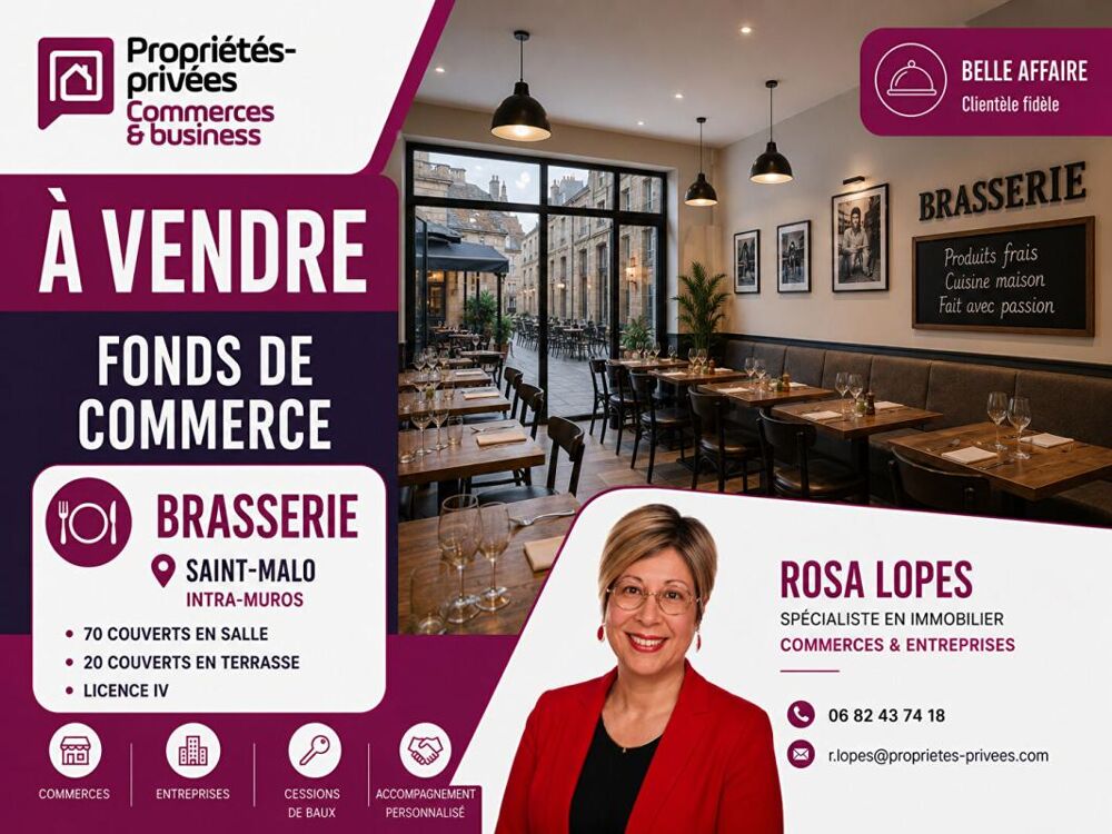   ILLE-ET-VILAINE - 35400 SAINT MALO - BAR, RESTAURANT LICENCE IV, TERRASSE, LOGEMENT 