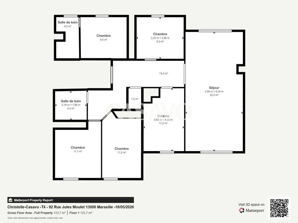 Vente Appartement Vente Appartement 5 pièces de 114m² - 13006 Marseille Marseille 6