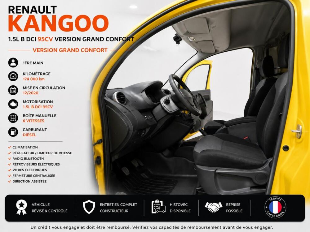 Kangoo Express 1&deg; Main / 1.5L B DCI 95cv de 2021 version GRAND CONFORT CLIM 2021 occasion 60430 Abbecourt