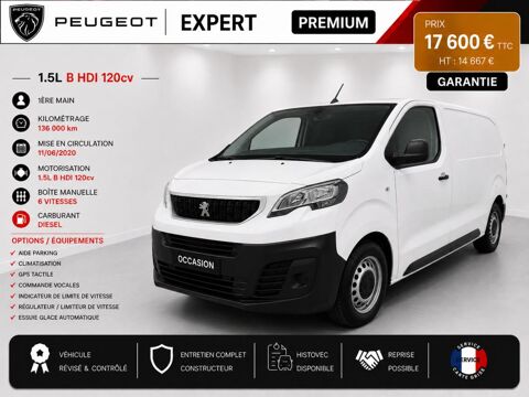 Peugeot Expert 1&deg; Main 14.667HT 1.5 HDI 120cv L1H1 FG Premium T&eacute;l/Clim/Rada 2020 occasion Abbecourt 60430
