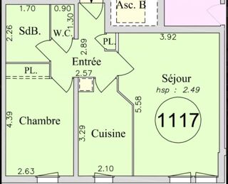  Appartement à louer 2 pièces 49 m²