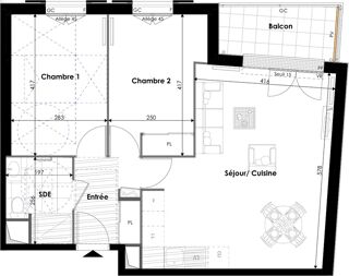  Appartement � vendre 3 pi�ces 61 m�