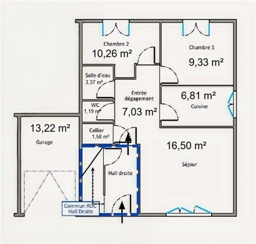 Pyrénées Orientales (66) - Appartement F3  56 m²  2 chambres + garage  Vendu loué - Libre au 01/04/2028