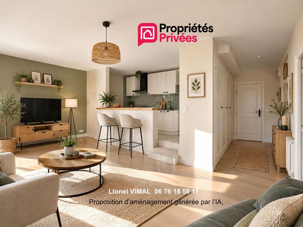 Appartement 2 pièces 44 m2 avec balcon, jardin