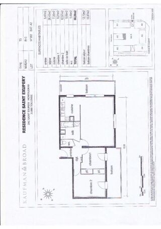 Appartement à louer 3 pièces 68 m²