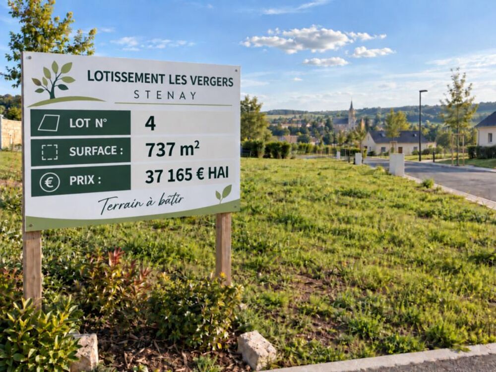 Vente Terrain Stenay 55700 terrain à bâtir viabilisé 737 m² Lot n° 4 Stenay