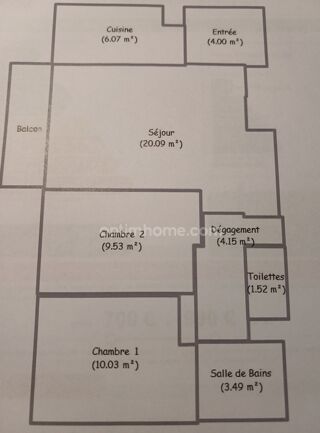  Appartement à vendre 3 pièces 59 m²