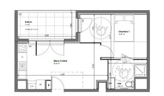  Appartement � louer 2 pi�ces 36 m�