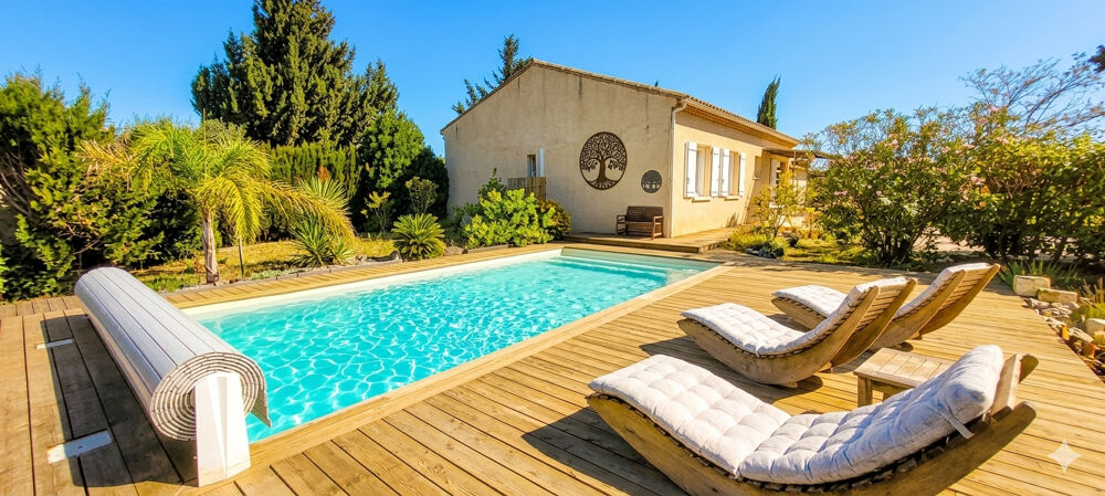 Villa de plain-pied 4 faces avec piscine - Terrain constructible et divisible de 2 442 m² - Sallèles-d'Aude ? Proche Narbonne