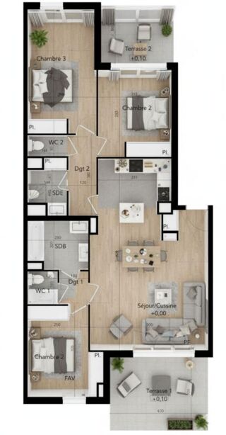  Appartement � vendre 4 pi�ces 90 m�