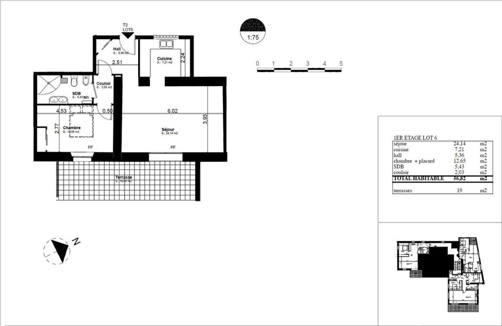 Appartement Le Dramont 2 pièce(s) 55.82 m2