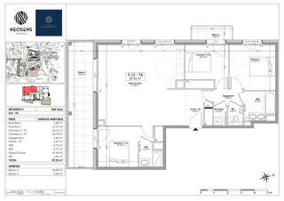  Appartement � vendre 4 pi�ces 88 m�