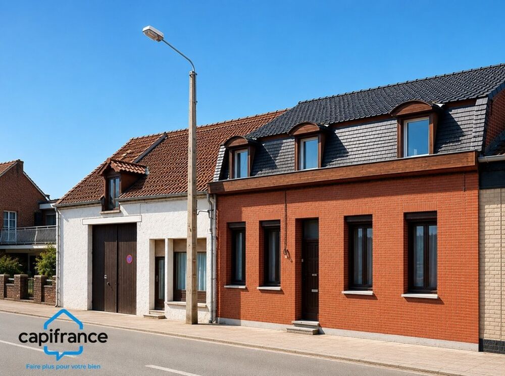 160 m² , 5 chambres, un garage et une cour privée : à Marchiennes, une maison aux multiples possibilités à 199 500 € FAI