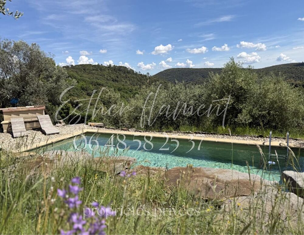 Maison en pierre avec vue panoramique Cévennes , Piscine, terrain de 5 500 m², charme et authenticité