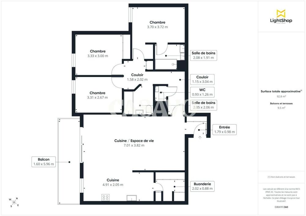Vente Appartement Vente Appartement 4 pièces de 93m² - 92500 Rueil-Malmaison Rueil malmaison