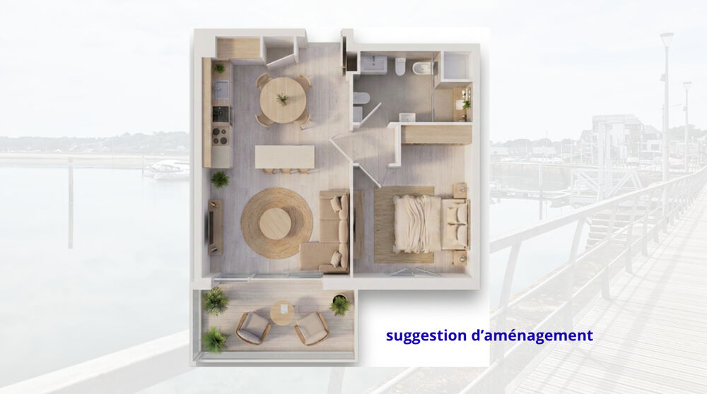 Vente appartement T2 avec vue mer et balcon de 8 m², Perros-Guirec (22700)