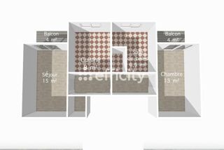  Appartement  vendre 2 pices 53 m