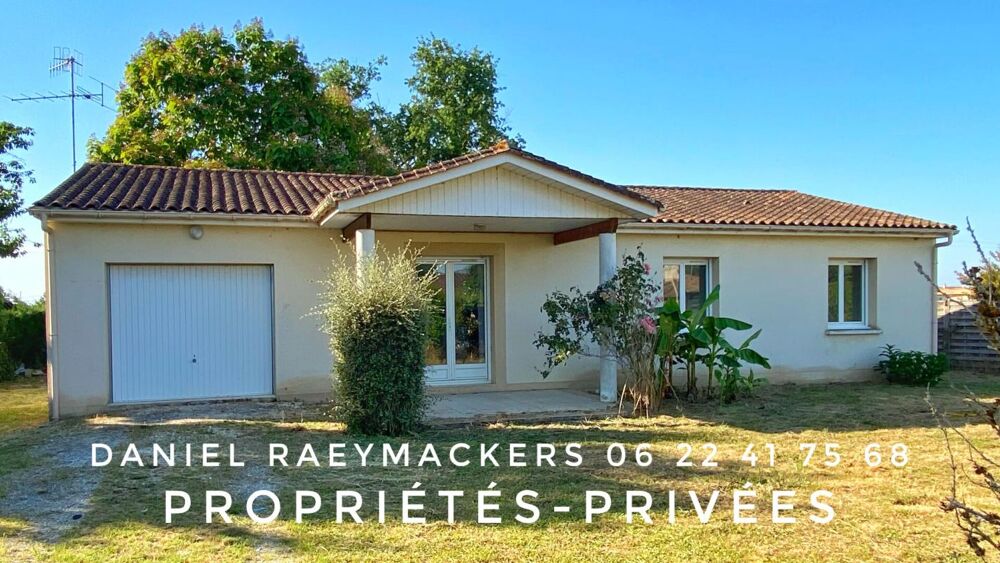 EXCLUSIVITÉ Plain-pied 97 m², 3 chambres, garage et terrain clos de plus de 1 000 m² à 5 min de Montpon-Ménestérol