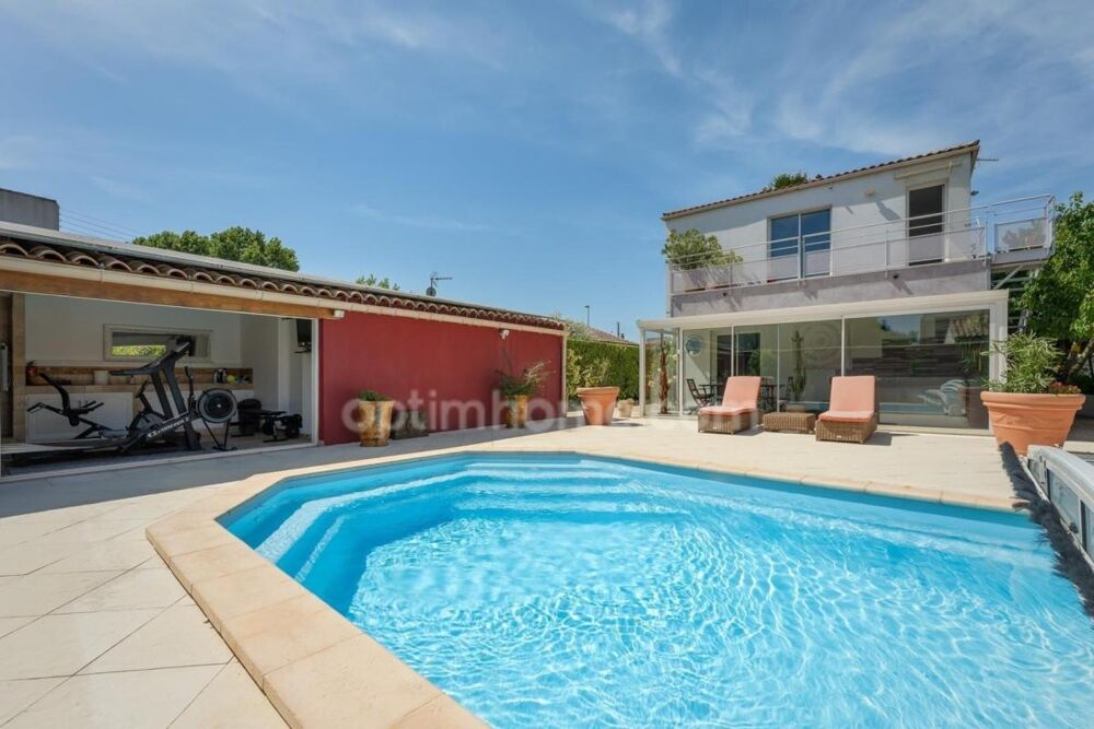 LUNEL (34400)  MAISON INDIVIDUELLE  4 CHAMBRES  PISCINE CHAUFFÉE  TERRASSE  2 LOGEMENTS  GARAGE