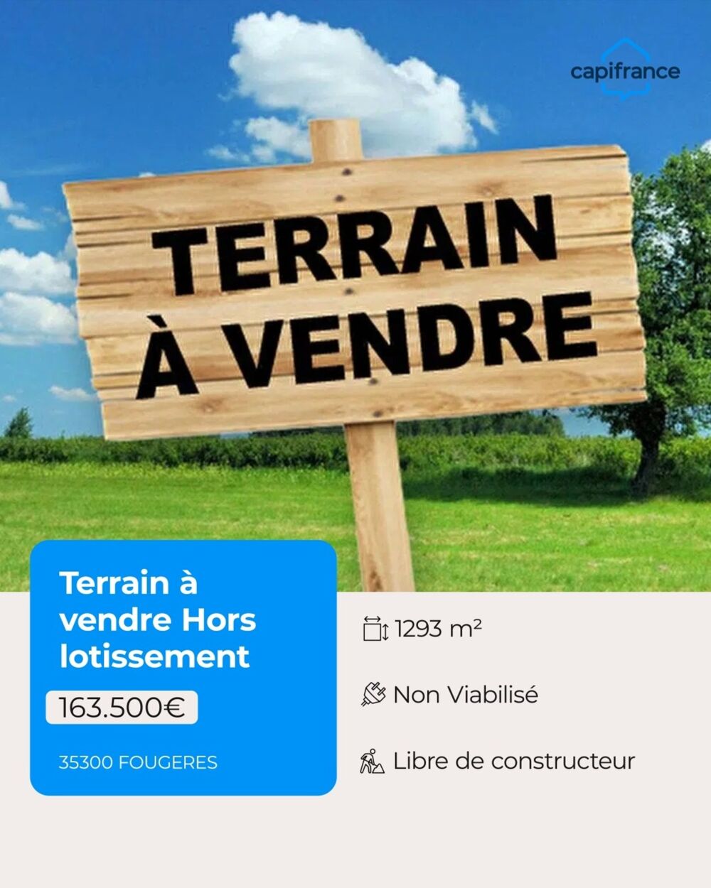 Vente Terrain Terrain à vendre à FOUGERES (35300) Fougeres