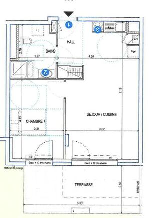  Appartement à louer 2 pièces 45 m²