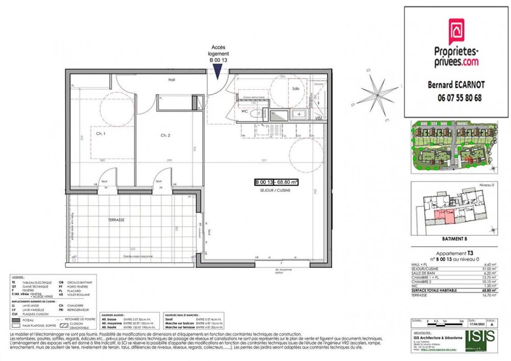 CLAIX 38640 Appartement T3 - Terrasse 16,70m²