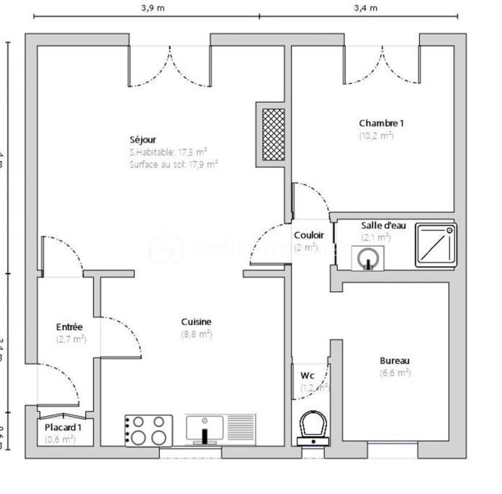 APPARTEMENT T3 50m2 - FAIBLES CHARGES - SECTEUR CALME