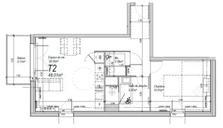  Appartement  vendre 2 pices 48 m