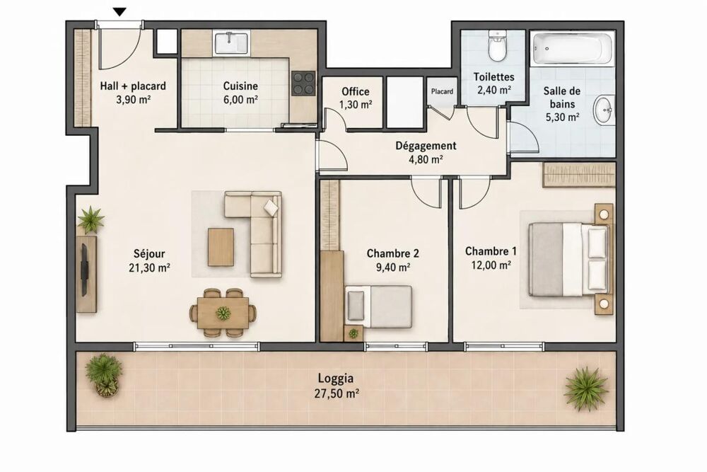 Vente Appartement Montpellier centre – T3 avec terrasse 27 m² Montpellier