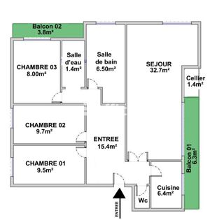  Appartement � vendre 5 pi�ces 91 m�