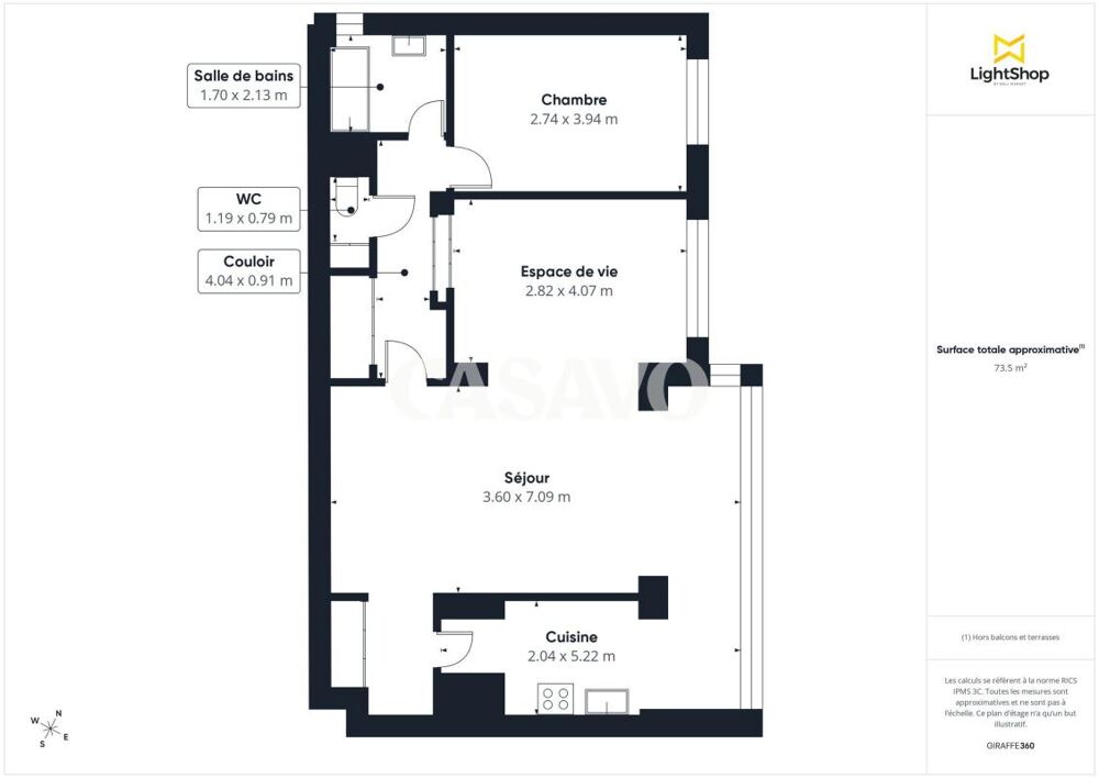 Vente Appartement Vente Appartement 3 pièces de 72m² - 92210 Saint-Cloud Saint cloud