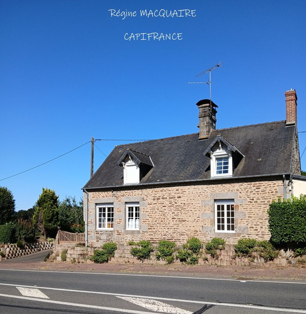 Maison en pierre à Sourdeval (50)  4 pièces  3 chambres dont 1 au rdc + dépendances  Terrain 2 500 m²