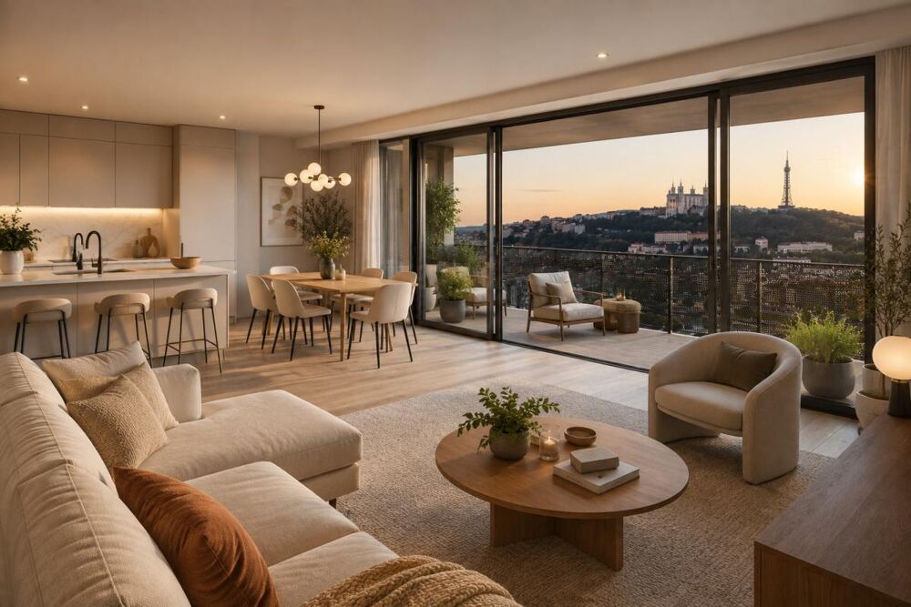 Vente Appartement **ÉTAGE ÉLEVÉ - VUE DÉGAGÉE SUR FOURVIÈRE - LUMINOSITÉ EXCEPTIONNELLE - SPLENDIDE APPARTEMENT 3 PIÈCES À PROXIMITÉ DES TRANSPORT Lyon 2